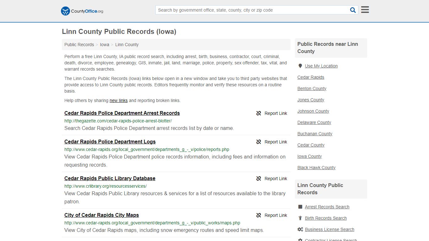 Linn County Public Records (Iowa) - County Office