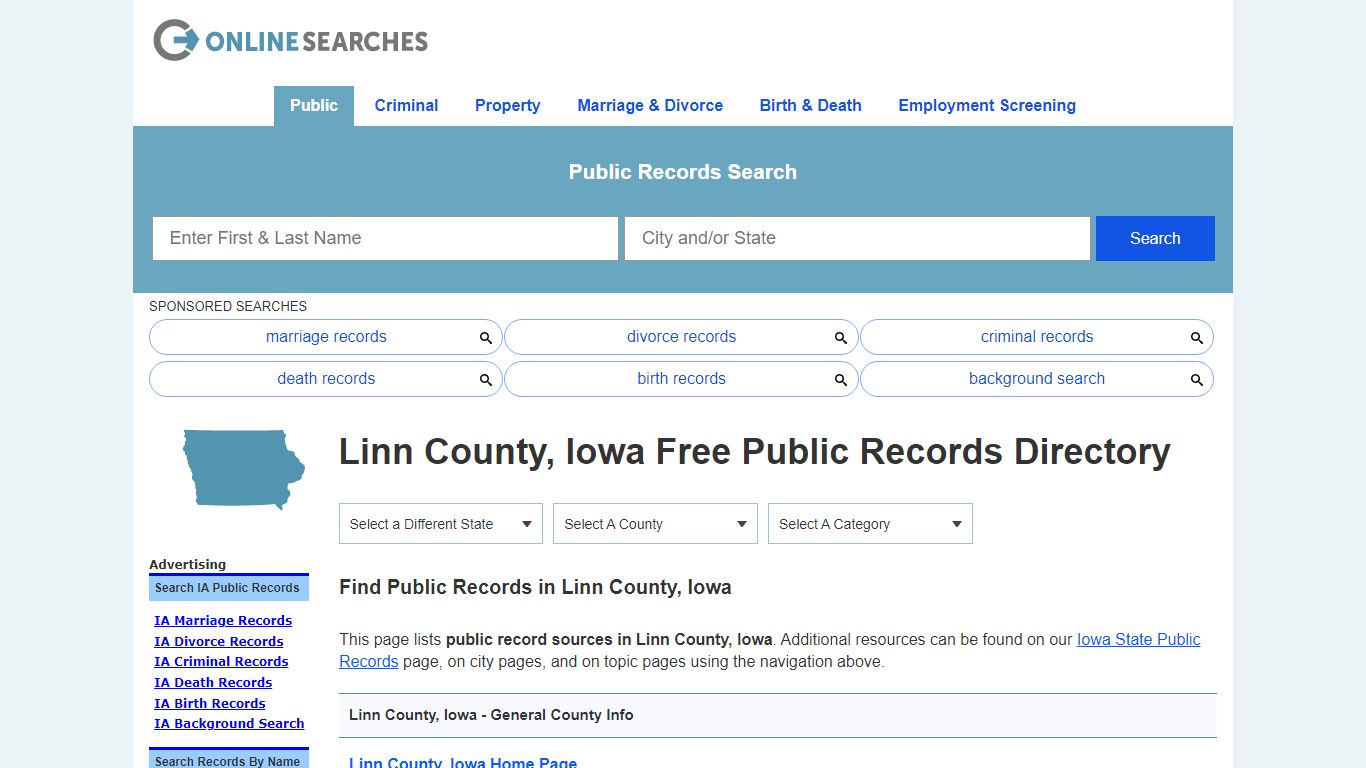 Linn County, Iowa Public Records Directory - OnlineSearches.com